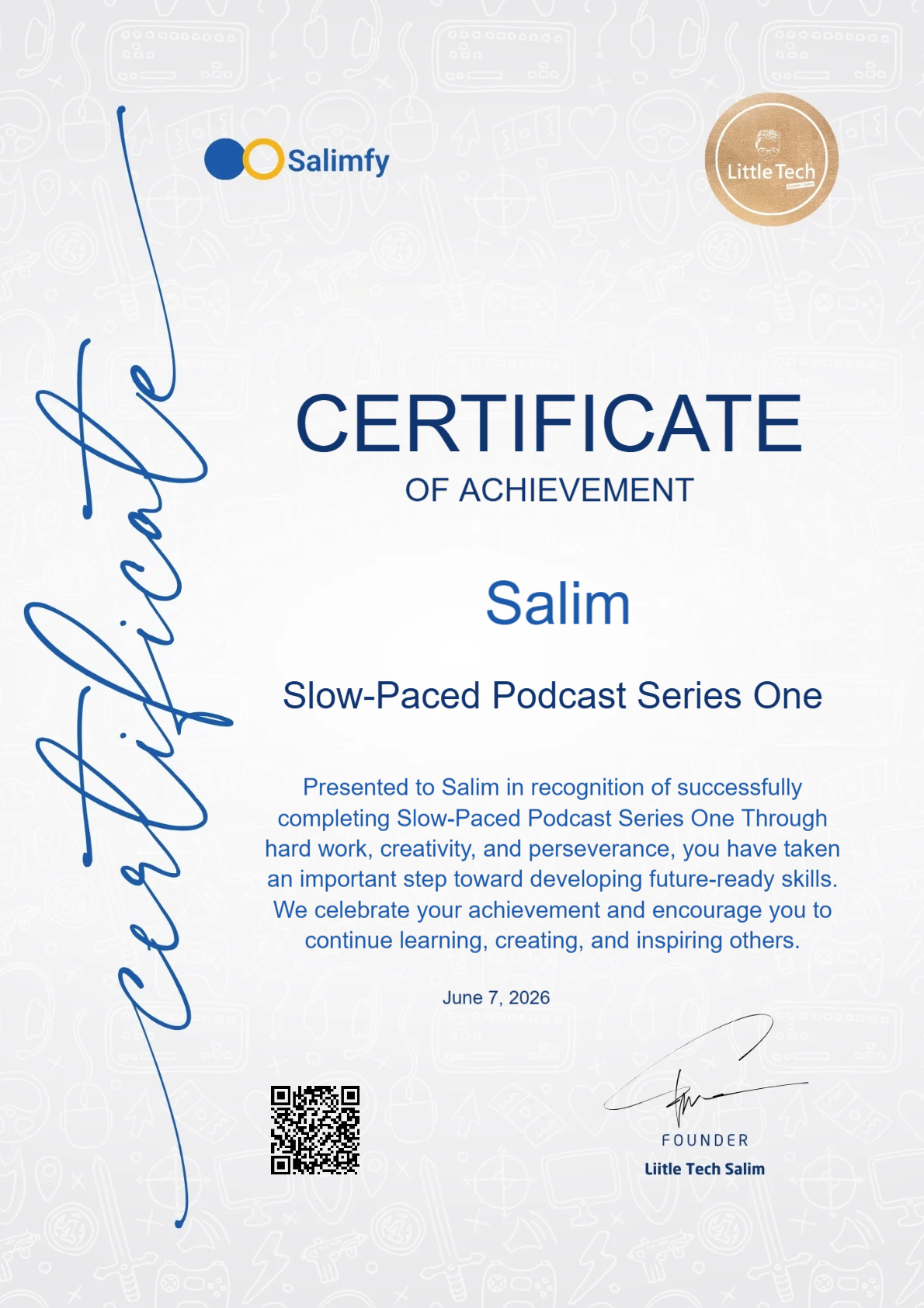 Earn a Salimfy Certificate